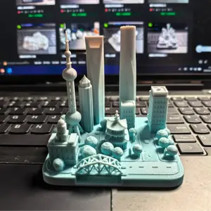 [Miniature Shanghai Skyline]  City Architectural Complex Desktop Art Ornament Creative Home Decor