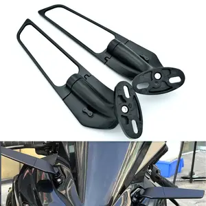 Motorcycle Rear View Mirrors Stealth Mirrors 360° Rotating Compatible with CBR300R/CBR500R/CBR600RR /CBR1000RR/Ninja 300 400 650/GSXR 600 750