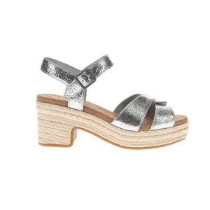 TOMS Womens Isla Platform Ankle Strap Casual Sandals Casual Mid Heel 2-3" - Silver