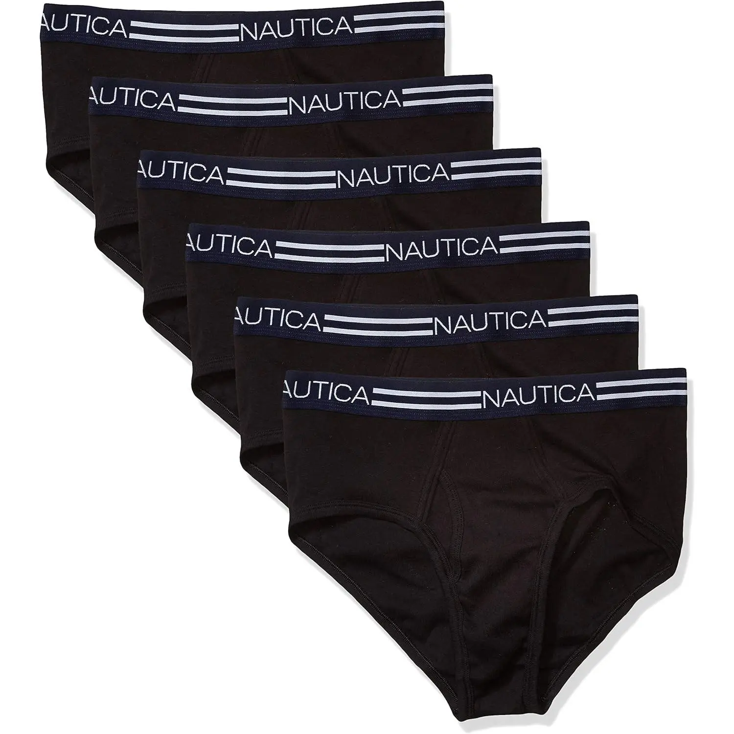 Nautica Men's 6 Pack Classic Cotton Fly Front Briefs