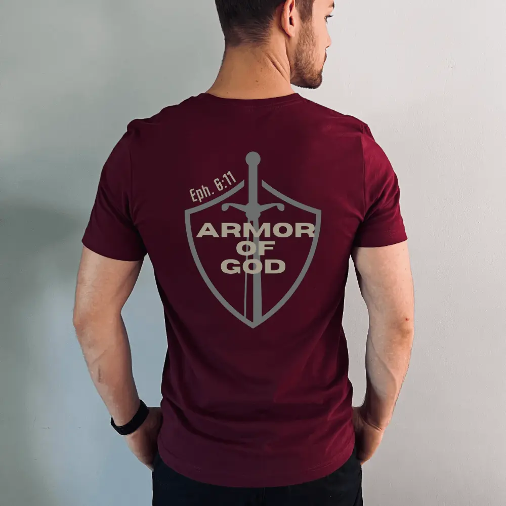 Armor of God Mens T-shirt, Men's Tee, Unisex Shirt, Religious Holiday Top, Scripture Tee, Resurrection Sunday Shirt, Full Size, Full Color Classic Cotton