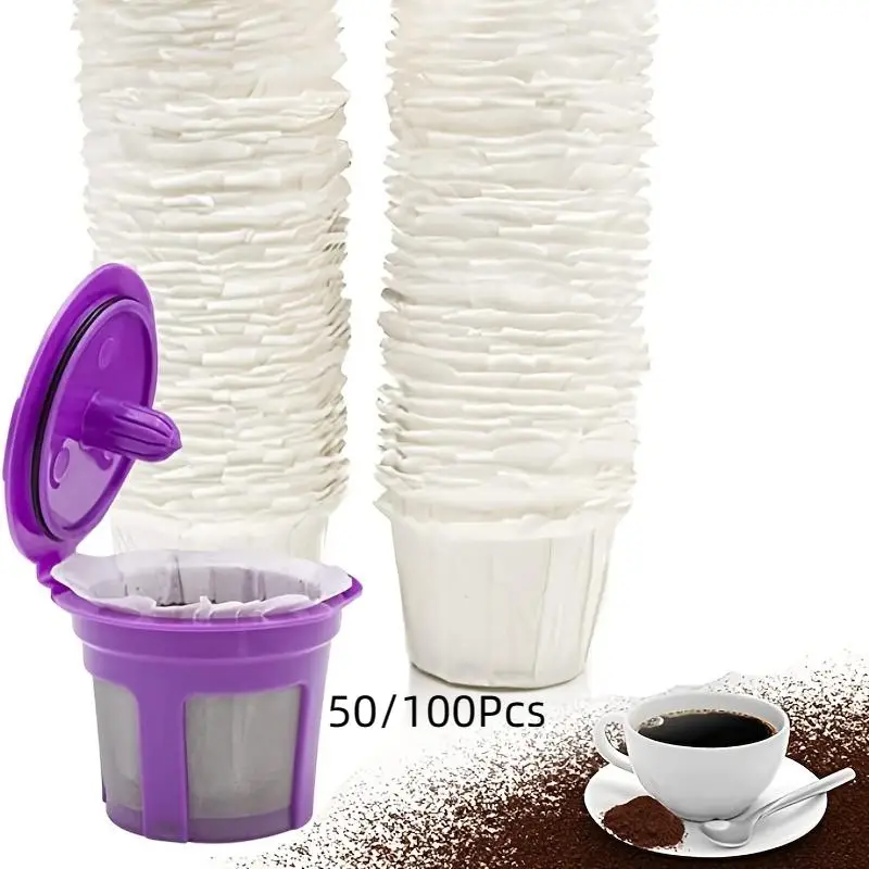 Disposable Coffee Filter Paper, Reusable K Cup Coffee Filter for Keurig Brewer Single Serve 1.0 and 2.0, Refillable Coffee Filter for Coffee Machine