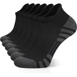Ankle Athletic Running Socks Cushioned Breathable Low Cut Sports Tab Socks for Men and Women (6 Pairs)