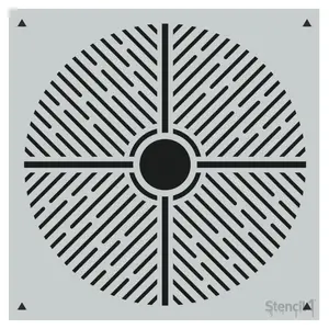 Round Shield 1 Repeat Pattern Wall Stencil