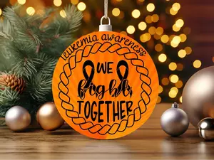 Leukemia Awareness Aluminium Flat Christmas Ornament, Festive Holiday Decor, Gift Ornament for Home & Festive Party Supplies, Christmas Ornaments