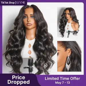 Luvme 100% Human Hair 13x6 13x4 Ear-to-ear HD Lace Front Wig – Pre-Everything Shake & Go Flexi-Fit Drawstring Hold Curls Body Wave 200%-250% Density Limited Time Offer TikTok Exclusive #luvmenewarrivals