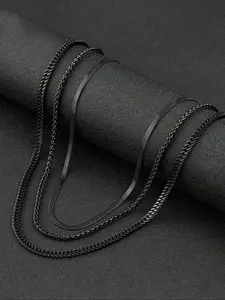 Stainless Steel Chain Necklace Set, Gothic Stainless Steel Fashion Punk Street Jewelry Set for Party, Daily Clothing Decor, Trendy All-match & Exquisite Jewelry for Birthday Gift