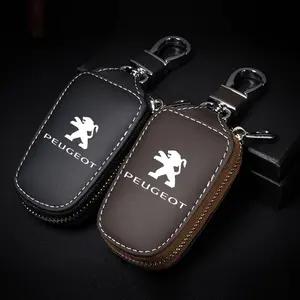 D-Type Key Case Compatible with Peugeot, D-Shape Car Accessory Organizer, Secure Storage Solution for Keys & Remotes