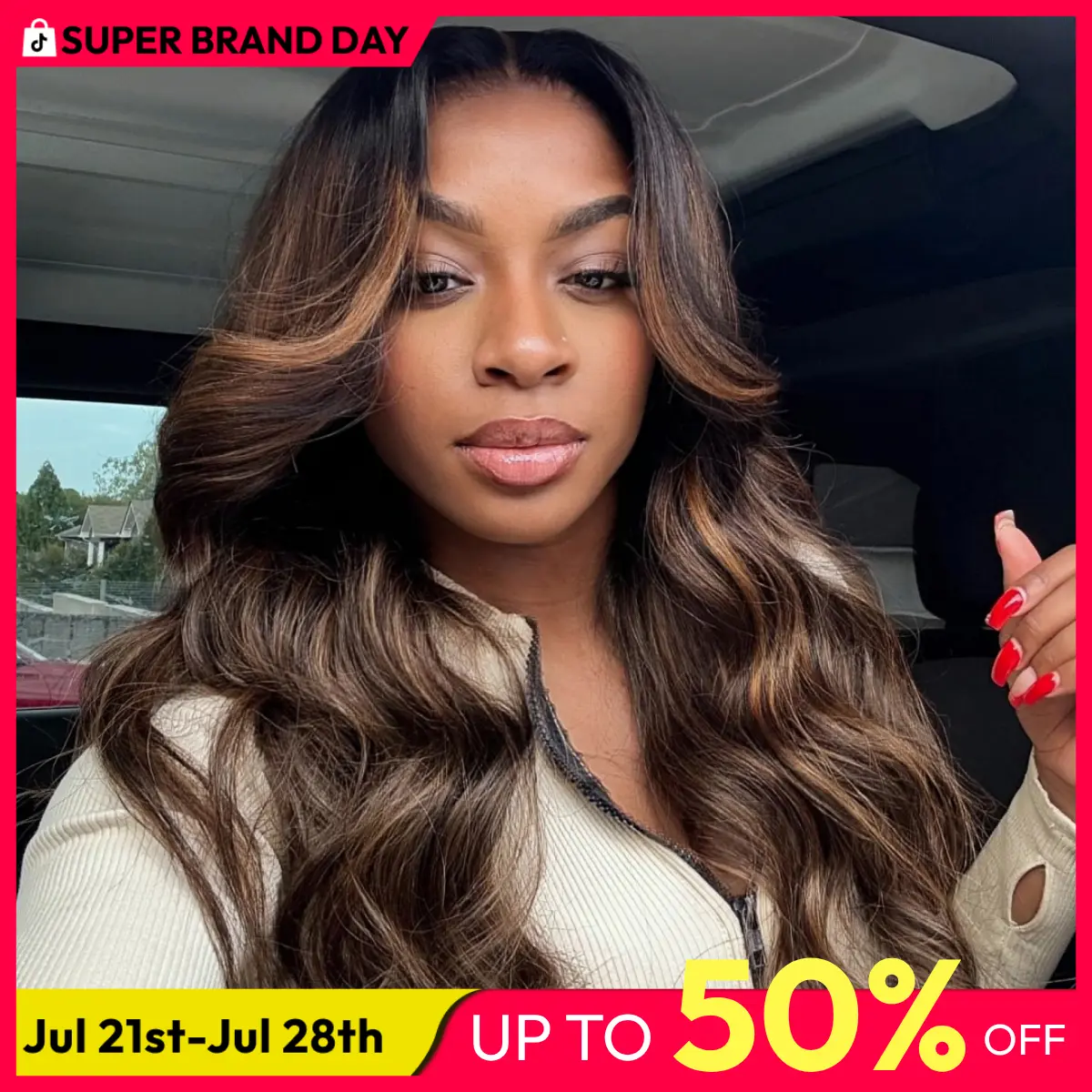 【Bye Bye Slip】UNice Glueless Balayage Highlight Body Wave Wig with Drawstring Pre-cut 7x5 HD Lace Closure Human Hair Wigs with Bleached Knots Friendly for Beginners Summer Wig