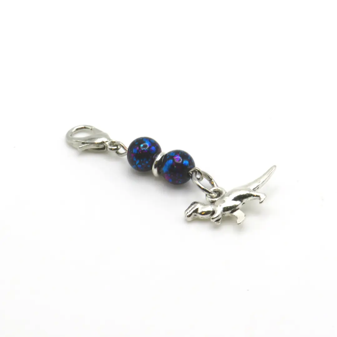 Dinosaur Charm Purse Charm Bag Charm Zipper Pull Keychain Handmade Dinosaur Gift