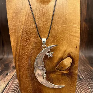 Large Crescent Moon Hippie Necklace