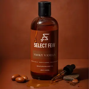 Smoky Vanilla Men’s Body Oil – Hydrating Skin Moisturizer with Shea Butter, Jojoba & Vitamin E – Lightweight, Fast Absorbing Natural Oils Blend – Warm Vanilla & Smoky Woods Cologne-Inspired Scent