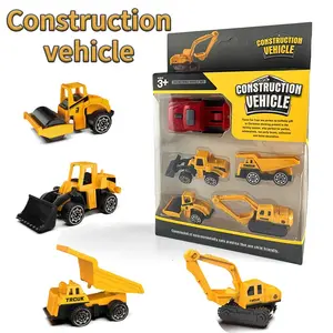 Engineering Vehicle Set with Launch Function, Includes 4 Vehicles: Excavator, Bulldozer, Indoor Outdoor Play, Construction Vehicle, Ideal Gift for Birthday, Halloween, Christmas