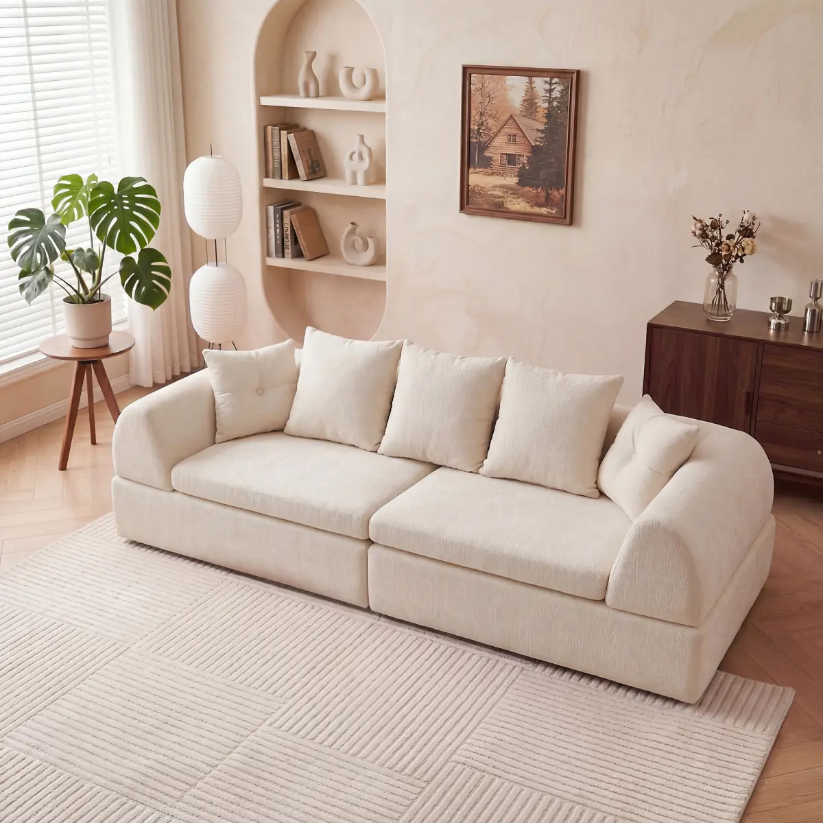[Bellemave] Cloud Modular Sectional Sofa - Shape Boneless Couch & Deep Fluffy Seat, No Assembly Required for Living Room Bedroom