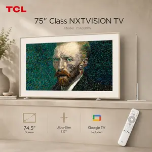 TCL NXTVISION A300W  75inch  4K QLED Art TV | Canvas Frame Design, Ultra Matte Anti-Glare Screen, Google TV, Dolby Atmos | 55"–75"