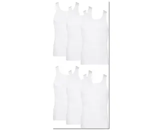 Hanes Men's Cotton Tank Undershirts Pack, Moisture-Wicking Ribbed Tanks, Lightweight Cotton Tank Undershirts, 6-Pack