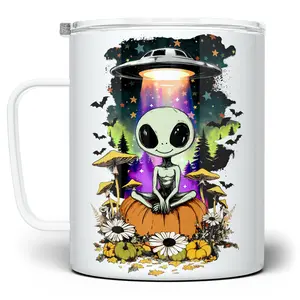 LOFTIPOP Spooky Alien UFO Halloween Mug, Paranormal Fall Cup, Designed and Printed in the USA by Loftipop