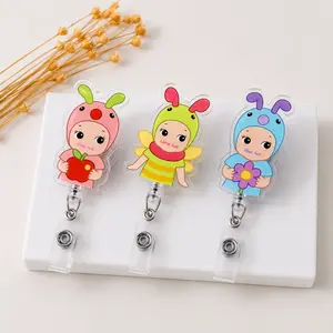 Adorable Animal Costume Badge Reel  Retractable Acrylic ID Holder for Healthcare Workers
