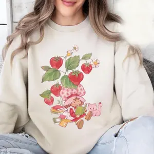 Strawberry Shortcake Sweatshirt, And Unisex Shirt, Gift For Women, Womenswear Cotton Fabric Fit