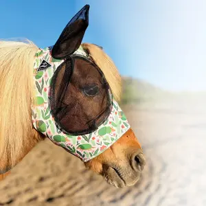 Professional's Choice Comfort-Fit Lycra Fly Mask with Mesh Ears Armadillos / Pony