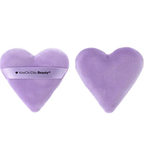 KimChi Chic Beauty Heart Powder Puff - Soft Velour Makeup Puff for Smooth, Even Powder Application