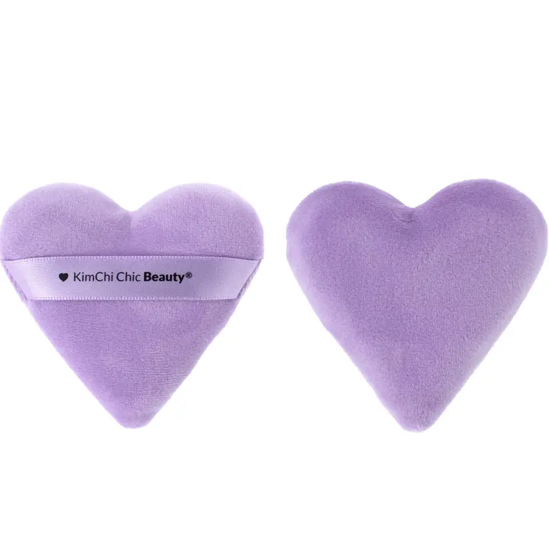 KimChi Chic Beauty Heart Powder Puff - Soft Velour Makeup Puff for Smooth, Even Powder Application