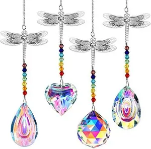 4-Piece Christmas Crystal Suncatchers - for Windows, Weddings, Plants, Cars-Christmas Tree Ornaments，Christmas Decorations