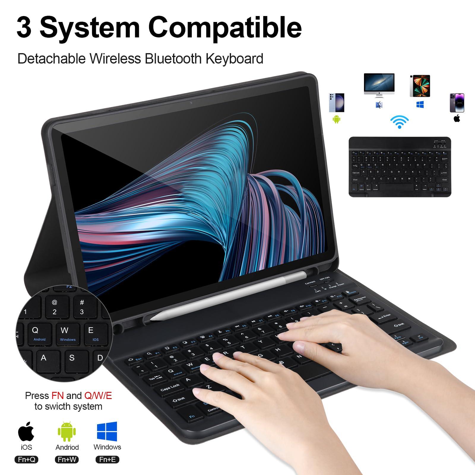 Keyboard Cover Case With Mouse for Samsung Galaxy Tab A9 Plus 11 inch Tablet, Magnetic Detachable Bluetooth Keyboard With Mouse for Samsung Tab A9+ 2023(SM-X210/X216/X218), Built-in Pencil Holder, Tablet