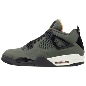 UNDEFEATED x Jordan Air Jordan 4 Retro Mid-Top Basketball Shoes for Men in Green and Black - Comfortable, Versatile, Slip-Resistant, Durable Trending Shoes, House White Official Shoes to Get / Maison Mihara