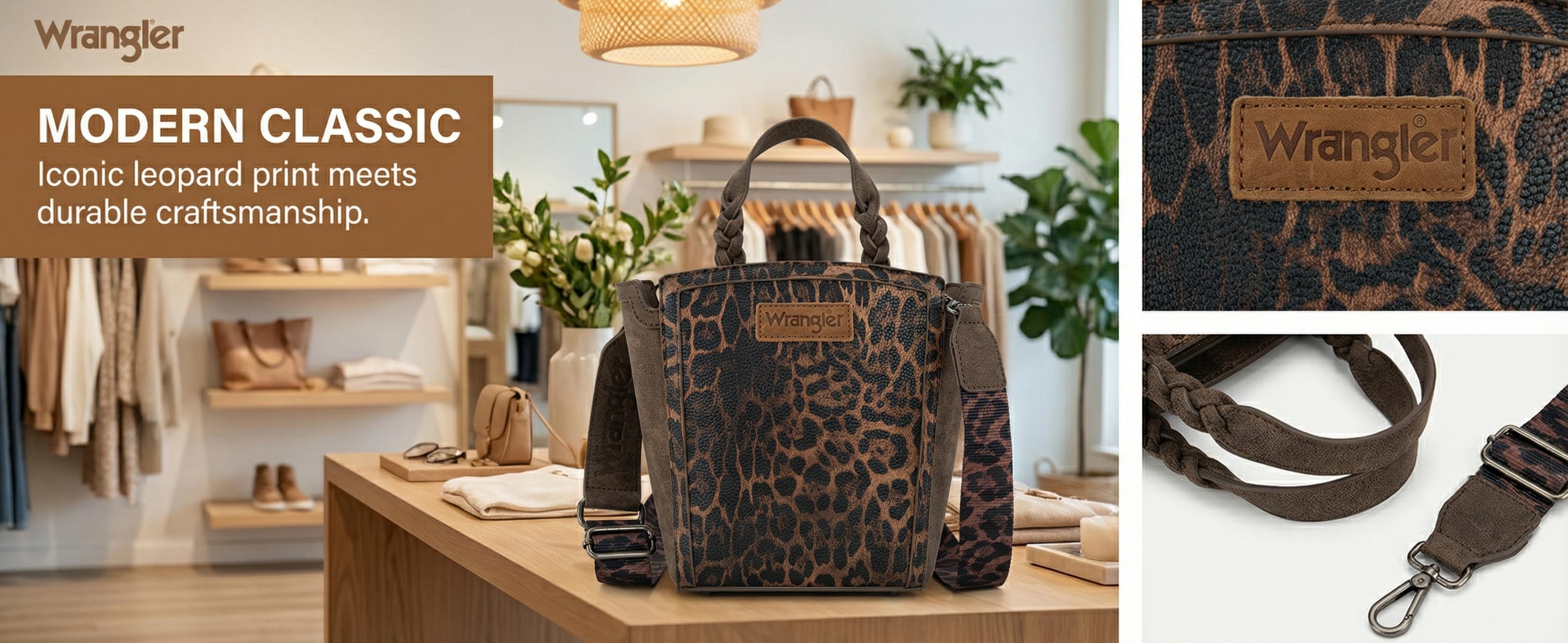 Wrangler Leopard Print Tote Crossbody Bag for Women High Capacity PU Leather Suede Texture Durable Everyday Use TikTokShopJumpstartSale Wrangler Leopard Print Tote Crossbody Bag for Women High Capacity PU Leather Suede Texture Durable Everyday Use TikTokShopJumpstartSale