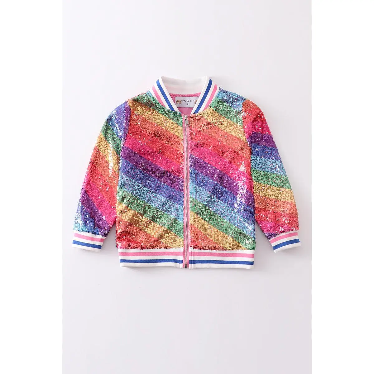 Rainbow sequin bomber jacket