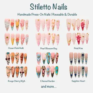Voxinail Lab | Handmade Stiletto Press-On Nails Collection | Acrylic, Reusable, Long-Lasting