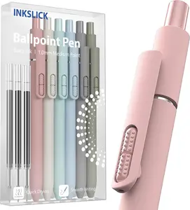 “Click, Write, Repeat" ️ 6-Pack Pens + Extra Refills Black Ballpoint Pens 1.0 mm