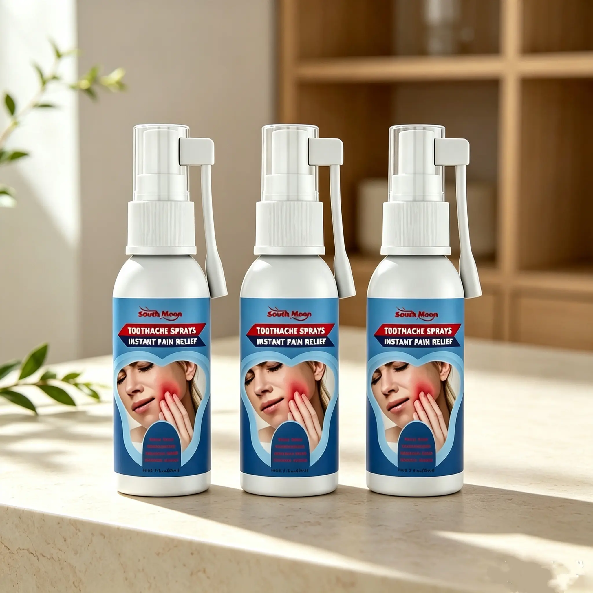 South Moon Instant Toothache Relief Spray Portable Oral Care Mist Fast Soothe Gum Soreness Swelling Emergency Oral Pain Care Spray