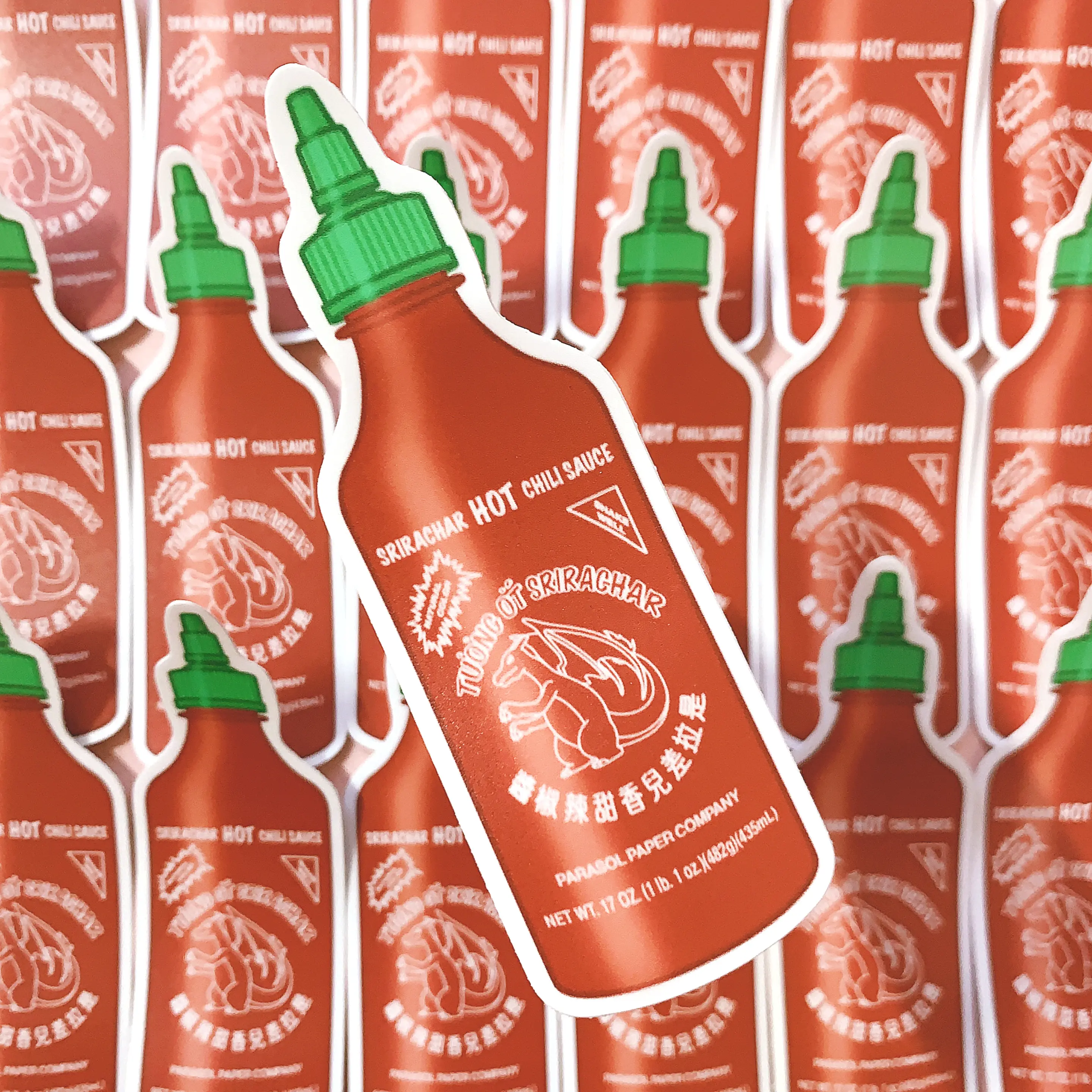 Parasol Paper WATERPROOF Srirachar Charizard Sriracha Hot Chili Sauce Pokemon Meme UV Resistant Vinyl Sticker Decal