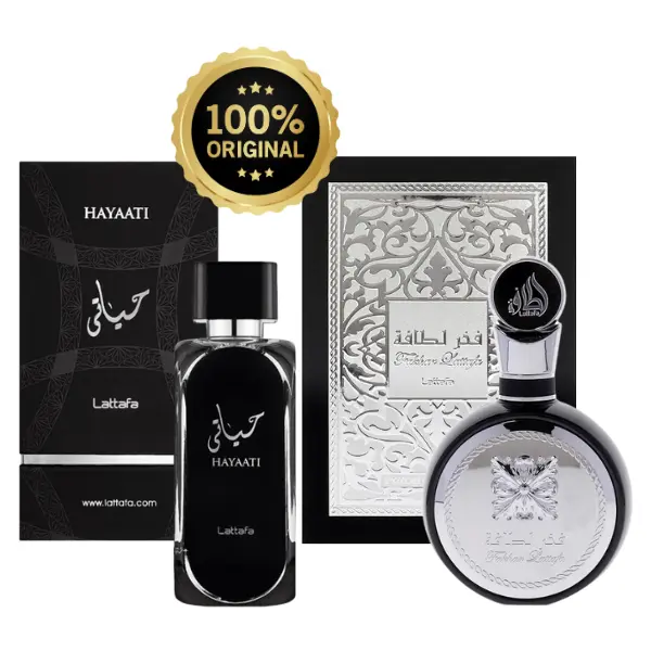 (Bundle) Lattafa Fakhar Men & Lattafa Hayaati Combo Multipack EDP 3.4oz 100ml each Fragrance Spray Eau De Parfum Perfume Bergamot Gift Cologne Scent