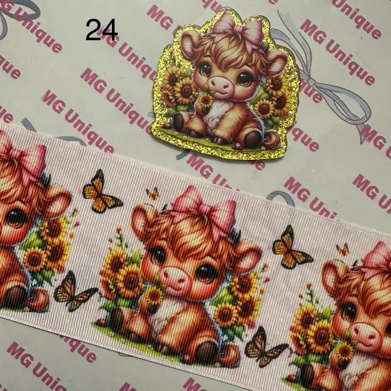 MG Unique Ribbon and Glitter Resin Sets with Adorable Animal Designs and Sunflowers - Product 24