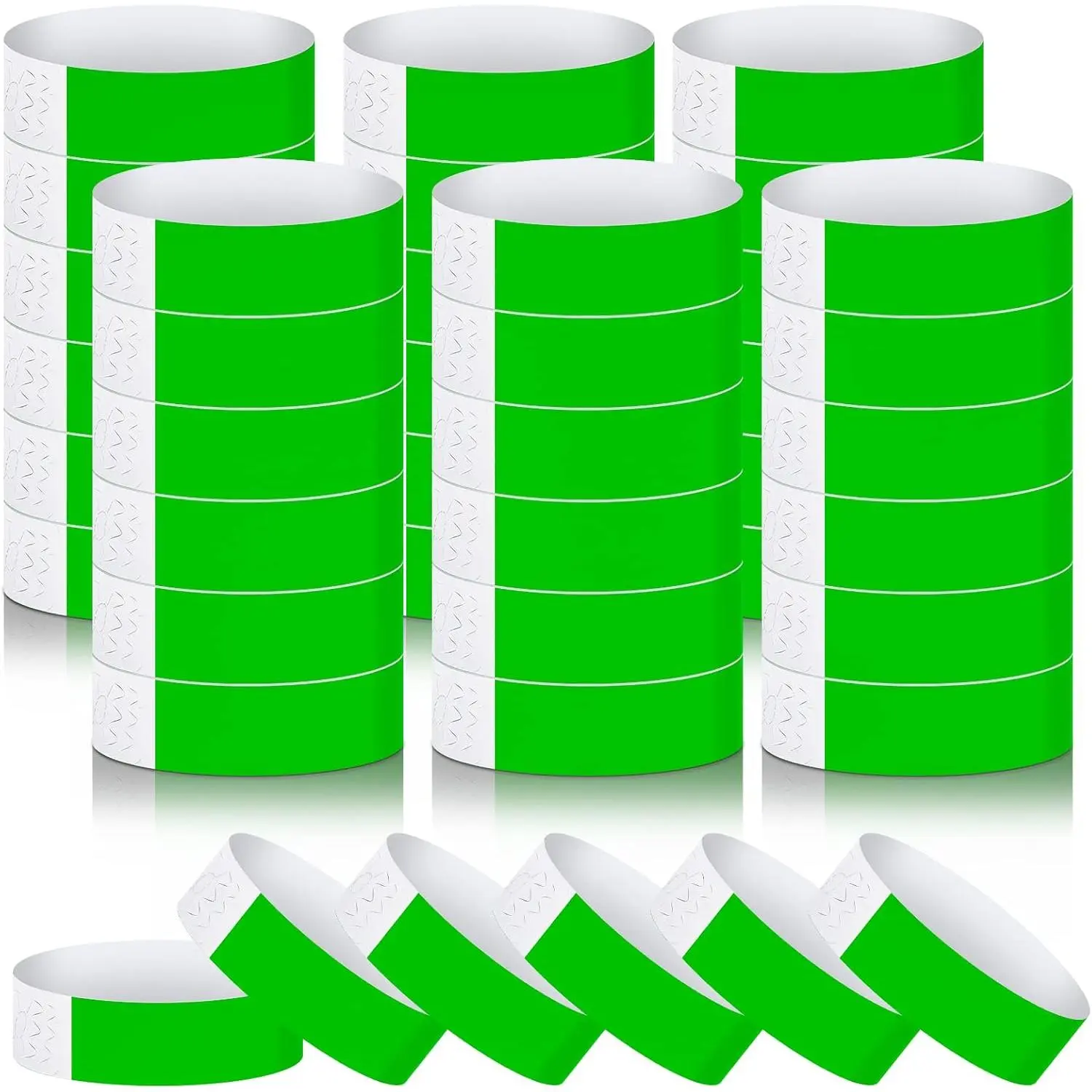 600 Packs Paper Wristbands for Events Neon Party Wristbands Colored  Paper Club Arm Bands Lightweight  for Concert Bar Entrance Admission(Green)