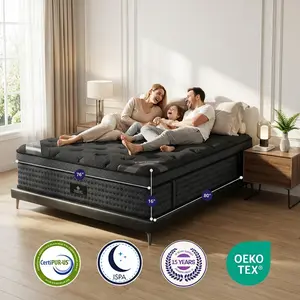 【2026 Upgraded Support】Fansace 12/14/16 inch Queen King California King size hybrid mattress, spring mattress with Gel Memory Foam Pocket Spring mattress Medium Firm Edge Support,mattress in box compressed  mattress