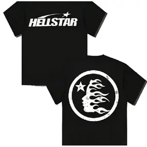 🔥[100% cotton] TLXT 100% Cotton Hell Star Pattern Double-Sided Graphic Tee – High-Quality Crew Neck Casual Short Sleeve Shirt, Spring & Summer Streetwear Top, Unisex Urban Outfit, Trendy Festival T-Shirt, Gift for Men & Women