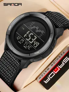 Sanda electronic watch, student party alarm clock, multifunctional night light watch, large dial, Luminous Dial, simple waterproof timing sports watch