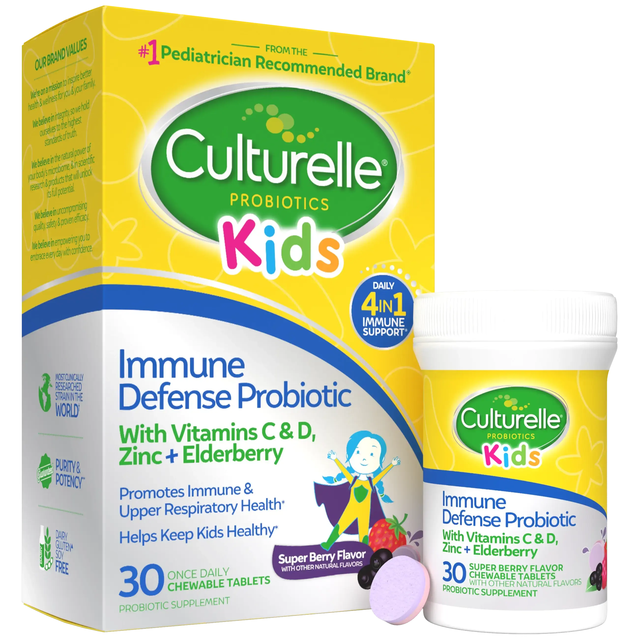 Culturelle Kids Immune Defense Chewables - Berry Flavored Probiotic & Vitamin Chewables for Kids Ages 3+ Culturelle Kids Immune Defense Chewables - Berry Flavored Probiotic & Vitamin Chewables for Kids Ages 3+