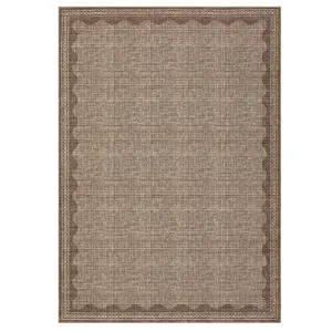 4 x 6 ft Polyester Brown Rectangular Indoor Bedroom Living Room Scalloped Modern Machine Washable Area Rug
