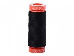 Black 2692 - Aurifil Mako 50 wt Cotton Thread - 220 yd Spool