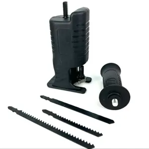 Electric Drill Conversion Kit, Portable Reciprocating Saw Adapter with 3 Blades, Ideal for PVC Pipe Cutting, Metal & Bone Tool Kit