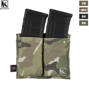 KRYDEX Elastic Double Open Top Magazine Pouch Fast Draw MOLLE/PALS Tactical High Speed 5.56 Rifle Magazine Pouch Carrier