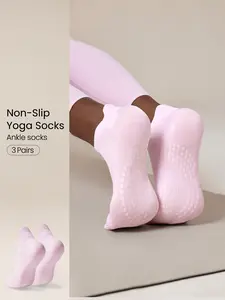 GLOWMODE 3 Pairs Socks Walk A Mile Soft Ventilated Mesh Grip Studio Workout Daily