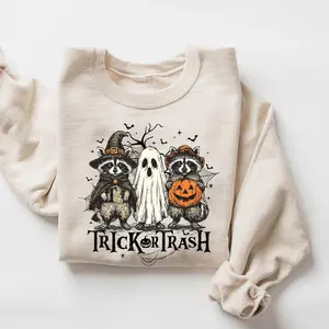 Boo Ghost Racoon Feral Sweatshirt, Trick Or Treat Shirt, Halloween Shirt, Autumn Shirt, Skeleton Racoon, Halloween Sweatshirt,Pumpkin Racoon