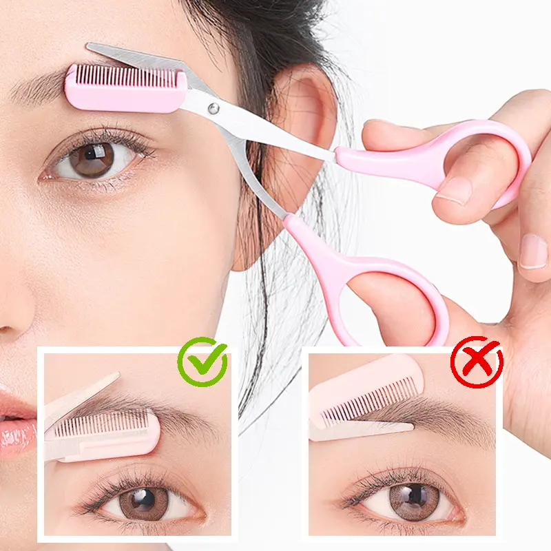 Eyebrow Trimmer Scissor Beauty Products for Women Eyebrow Scissors with Comb Stainless Steel Makeup Tools Beauty Scissors, Eyebrow Facial Trimmer Cosmetic Tools