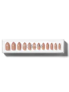 Static Nails Reusable Pop-On Manicures - Toasted Sugar Almond - The Better, Long-Lasting Alternative to Salon Gels, Dips, Acrylics, and Press-On Nails
